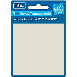 Bloco Notas Adesivas Tilibra Tili Notes Transparente 76x76mm 50 Folhas