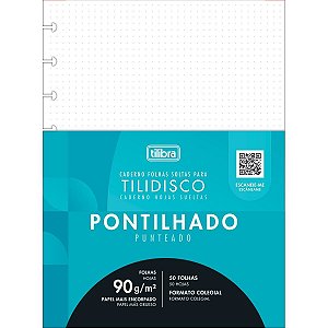 Bloco Colegial Tilidisco Tilibra Pontilhado 90g/m² 50 Folhas