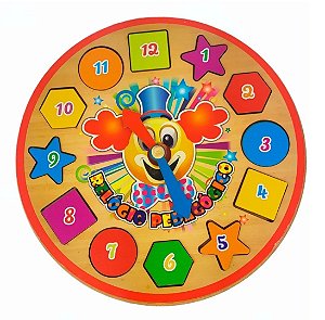 Brinquedo Relógio Pedagógico Infantil Mdf 3 Anos