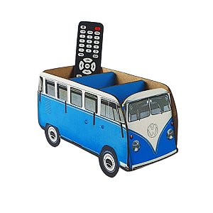 Porta Controle MDF Kombi Azul Em MDF TV