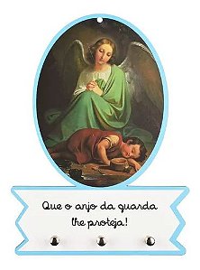 Porta Chaves Religiosos Mdf Anjo Da Guarda