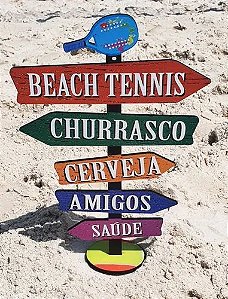 Placa Decorativa Setas Mdf Beach Tennis Envio Econômico