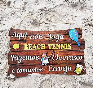 Placa Decorativa Engraçadas Beach Tennis Modelo 3