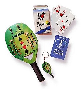 Jogo De Cartas Beach Tennis + Marcador + Chaveiro + Caixa