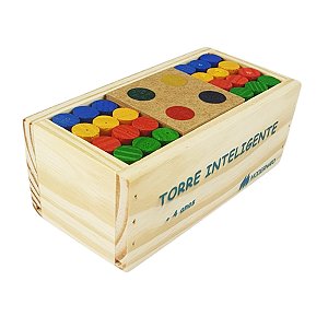 Jogo Torre Inteligente Madeira Pinus Modernato Brinquedo Educativo