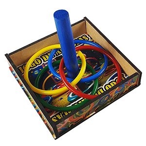 Jogo De Argolas Brinquedo Infantil Festa Junina Com Suporte