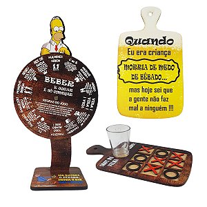 Kit Jogo Da Velha Roleta Shots Com Castigos De Bebidas Doses