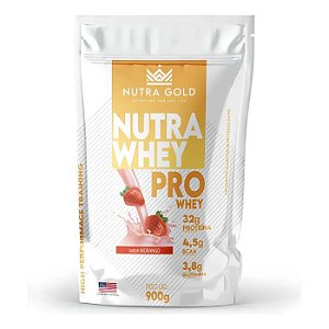 WHEY PRO MORANGO 900G - NUTRA GOLD