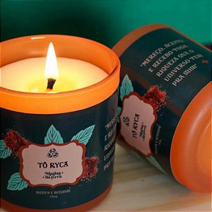 VELA AROMATICA PROSPERIDADE MENTA E BENJOIM 180G (GRANDE)