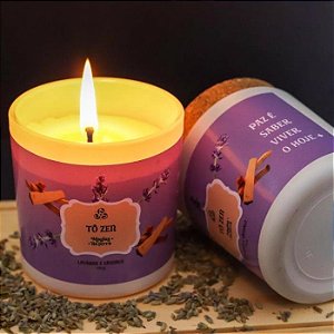 VELA AROMATICA PAZ E TRANQUILIDADE LAVANDA E SANDALO 180G (GRANDE)