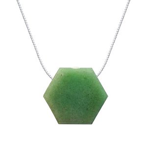 COLAR DIFUSOR PESSOAL AROMATICO FAVO QUARTZO VERDE EM PRATA 925 - NATUREZZA