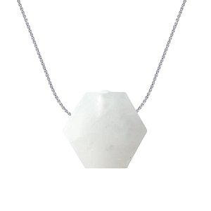 COLAR DIFUSOR PESSOAL AROMATICO FAVO QUARTZO BRANCO ACO INOXIDAVEL  - NATUREZZA