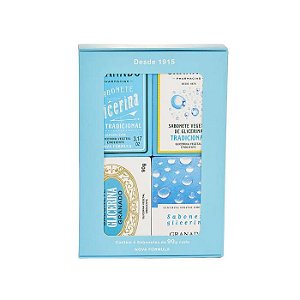 KIT SABONETES HISTORICO DE GLICERINA TRADICIONAL - 4 SABONETES 90G - GRANADO