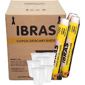 Caixa De Copo Plástico Descartável 180ml Branco 2500 UNIDADES Ibrasde
