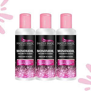 Serum Monoxidil Feminino Crescimento Antiqueda  Cabelo e Sobrancelha 3 Un. 360ml