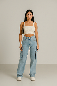 Calça Wide Leg - Cargo
