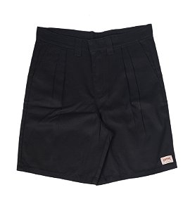 Bermuda chino com pregas Caosart preta