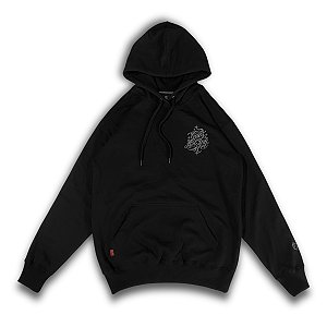 Blusão canguru Caosart CURSIVA preto