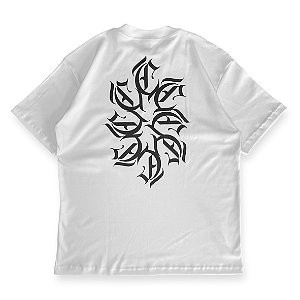 Camiseta algodão egípcio Caosart FRACTAL branca