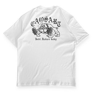 Camiseta algodão egípcio Caosart UNTIL FAILURE BABY branca