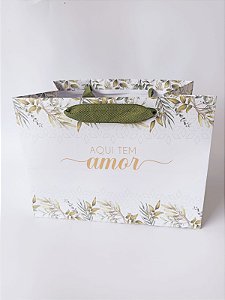 Sacola Confeitaria M FOLHAS - 10 unidades