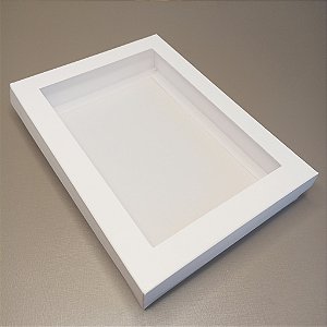 Caixa 16x22x4cm com visor BRANCA - 10 unidades