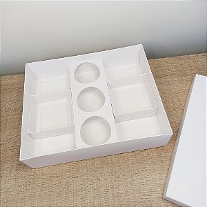 Caixa 25x30x7cm para Kit Petisco - BRANCA - 10 unidades