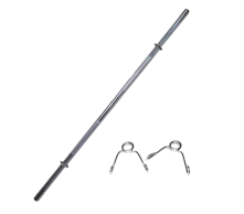 Barra Maciça Cromada Recartilhada 1,80mt c/ grampos (Capacidade 120kg)