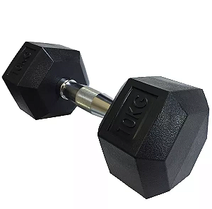 Halter Sextavado Injetado com Pegada Cromada 10kg