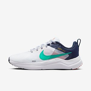 Tênis Nike Downshifter 12 - branco, azul e verde