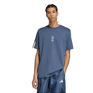 Camiseta Adidas Estampada Folgada Stadium Ticket Sportswear - Azul
