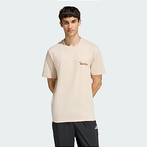 Camiseta Adidas Estampada Algodão Bege