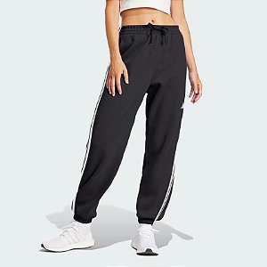 Calça Adidas Moletom Feminina Essentials French Terry Cuffed 3 Listras
