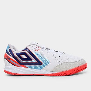Chuteira Futsal Umbro Pro 5 Bump Club - Branco+Laranja