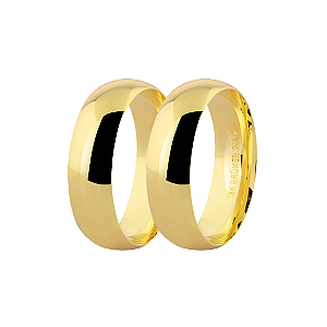 Par de Alianças em Ouro Tradicional 6mm