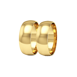 Par de Alianças em Ouro Tradicional 8mm