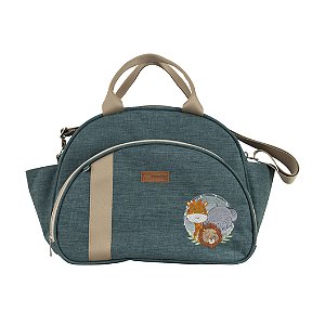 Bolsa Passeio 101   - Linho Verde Floresta Safari