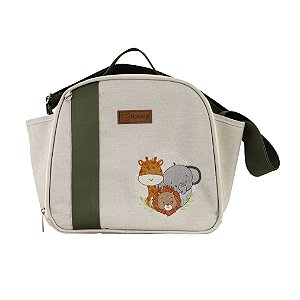 Bolsa Frasqueira 102 - Linho Bege/Verde Safari