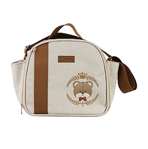 Bolsa Frasqueira 102 - Linho Bege/Caramelo Urso