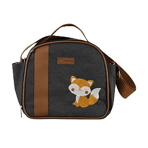Bolsa Frasqueira 102 - Linho Preto/Caramelo Raposa