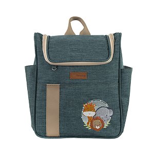 Mochila Média 105 - Linho Verde Floresta Safari