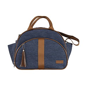 Bolsa Passeio 101 - Linho Marinho/Caramelo