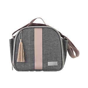Bolsa Frasqueira 102 - Linho Cinza/Rose