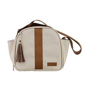 Bolsa Frasqueira 102 - Linho Bege/Caramelo
