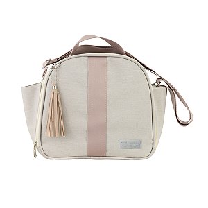 Bolsa Frasqueira 102 - Linho Bege/Rose