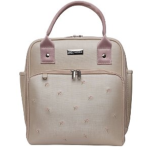 Mochila Pequena  800- Flores Bege