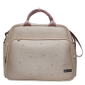 Bolsa Passeio 501 -Flores Bege