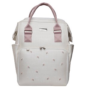Mochila Funcional 701 - Flores Branco