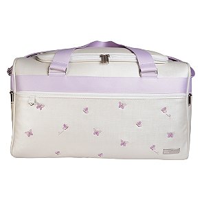 Mala Maternidade Baú 900 - Borboleta Branco Lilás