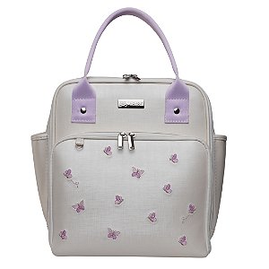 Mochila Pequena 800- Borboleta Branco Lilás